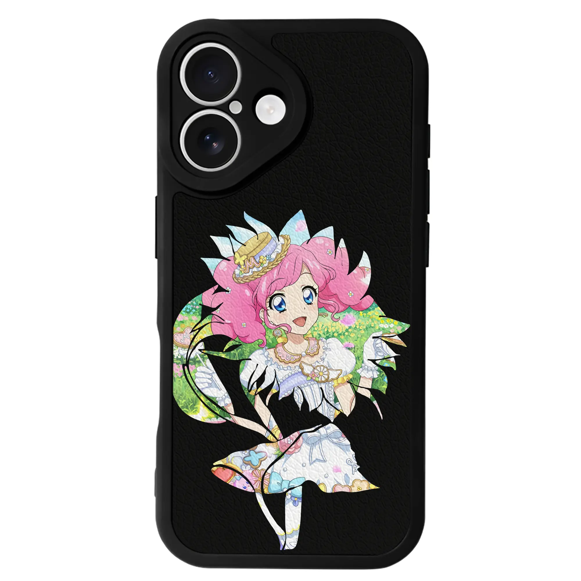 アイカツ グッズ 北大路 さくら - IPhone 16シリーズ対応 ・ シリコンスマホケース ・ レザー調 ・ 高精度フィット ・ 耐衝撃 ・ ワイヤレス充電対応 ・ 精密カット